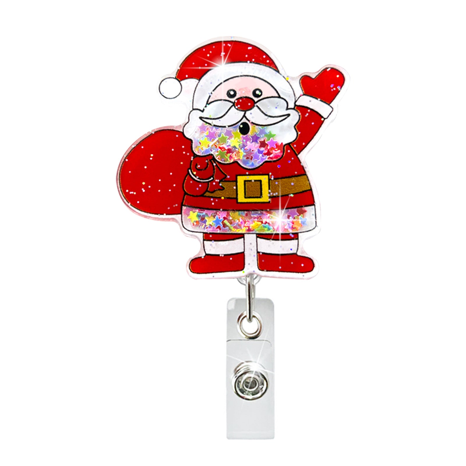 Wholesale Christmas acrylic quicksand telescopic clip rotating easy-to-pull documents